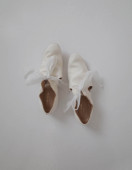 WORK 18ss 简洁褶皱镂空丝带装 HOME 饰鞋 白