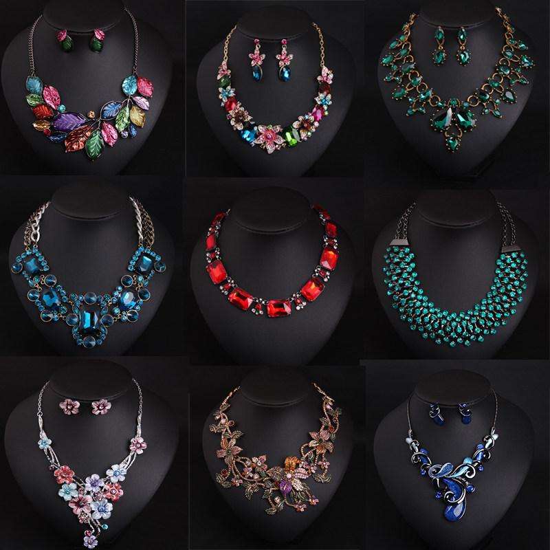 유럽과 미국의 보석 고급 보석 목걸이 짧은 쇄골 과장된 드레스 정장 저녁 여성 패션 럭셔리 액세서리