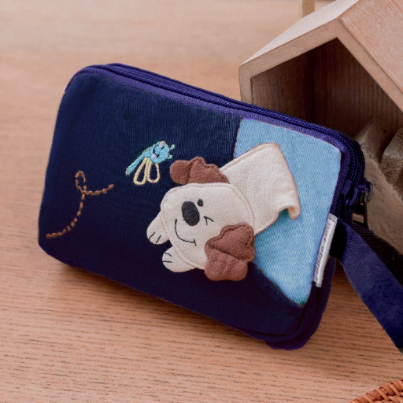特价清仓 可爱宠物舍 az-178 纯棉布艺手拿包手机袋双层拉链袋