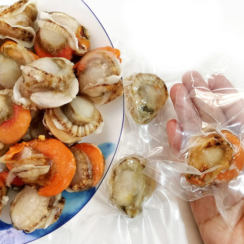 大扇贝肉冷冻带黄皇冠贝肉去壳裙边虾夷贝肉宝宝食材独立包装150g