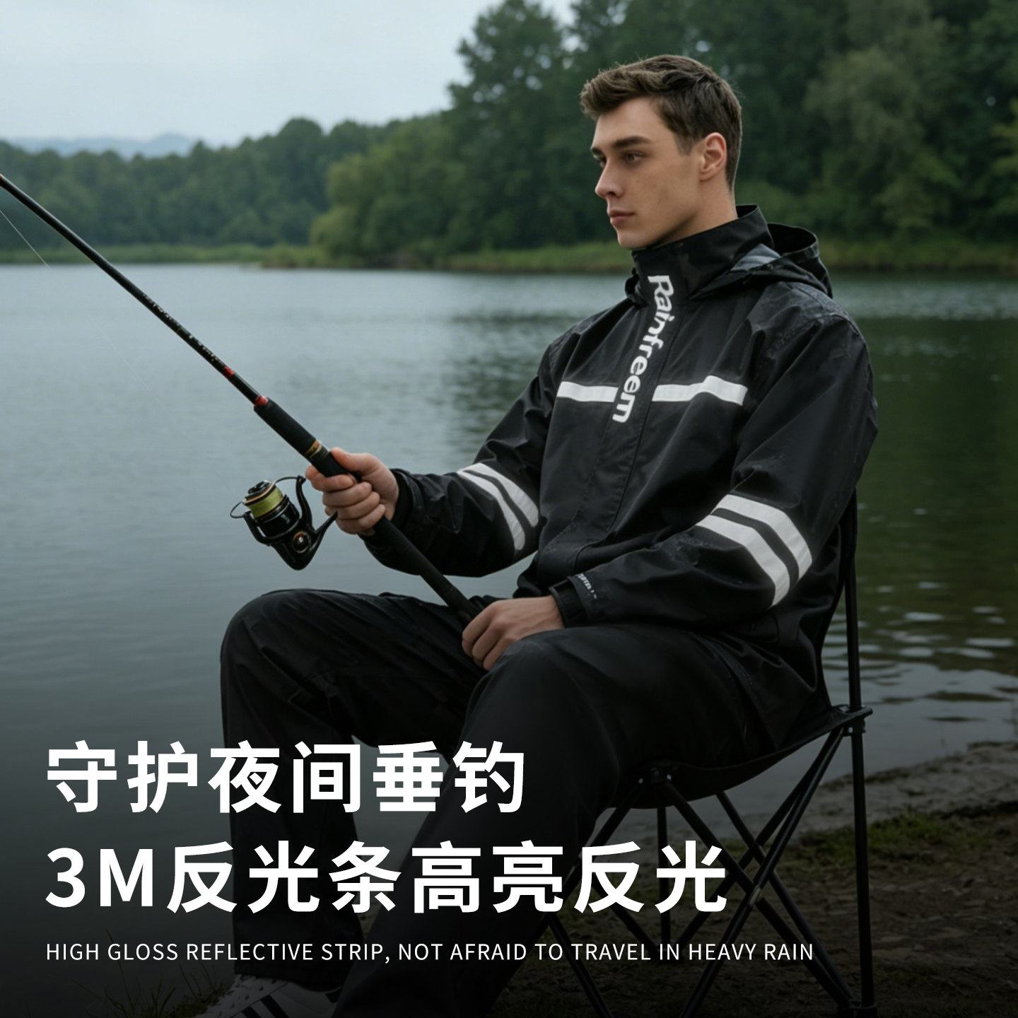 琴飞曼成人外穿雨披钓鱼专用加大加厚防暴雨男款雨衣单人全身女款