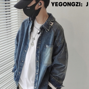 YEGONGZI：J牛仔衬衫男童长袖2024春秋痞帅儿童外套