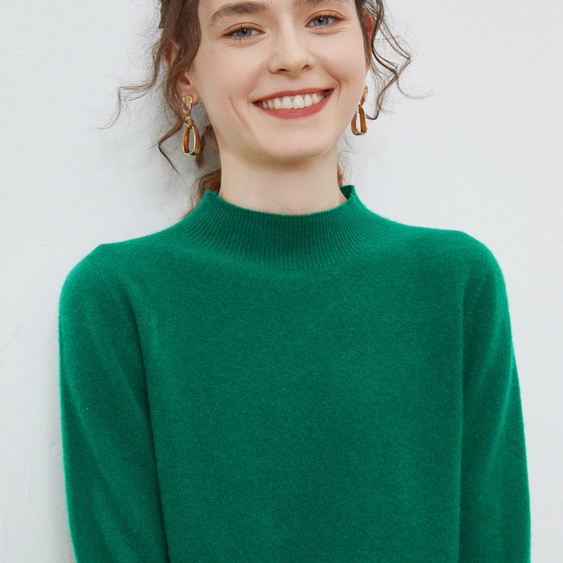 一线成衣半高领羊毛衫女打底保暖针织宽松舒适套头毛衣100分羊毛,女装/女士精品,羊绒衫,淘宝优惠券,粉丝福利购,淘宝优惠卷