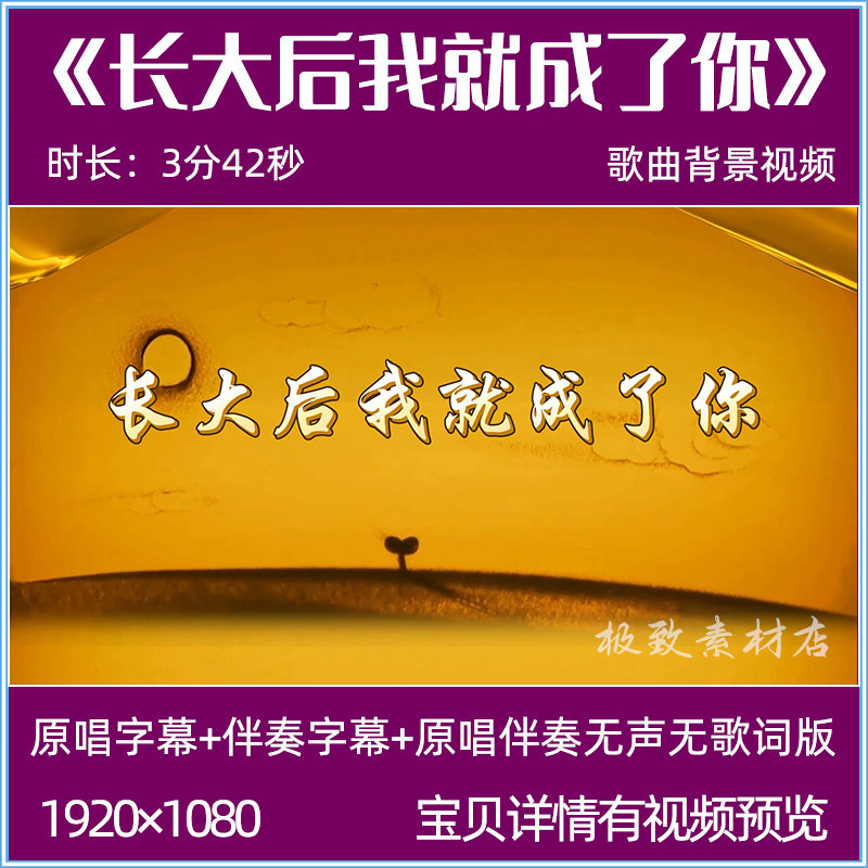 长大后我就成了你 歌曲伴奏视频样图/效果图销售