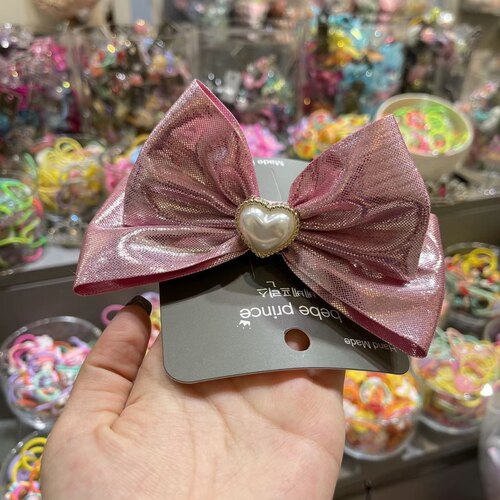 彩色立体爱心蝴蝶结亮面鸭嘴夹