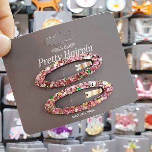 【现货】韩国Pretty Hairpin发饰百搭三角椭圆亮片发夹刘海夹发卡
