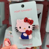 韩国pretty 现货 hairpin细闪可爱三丽鸥kitty鸭嘴夹边夹发卡