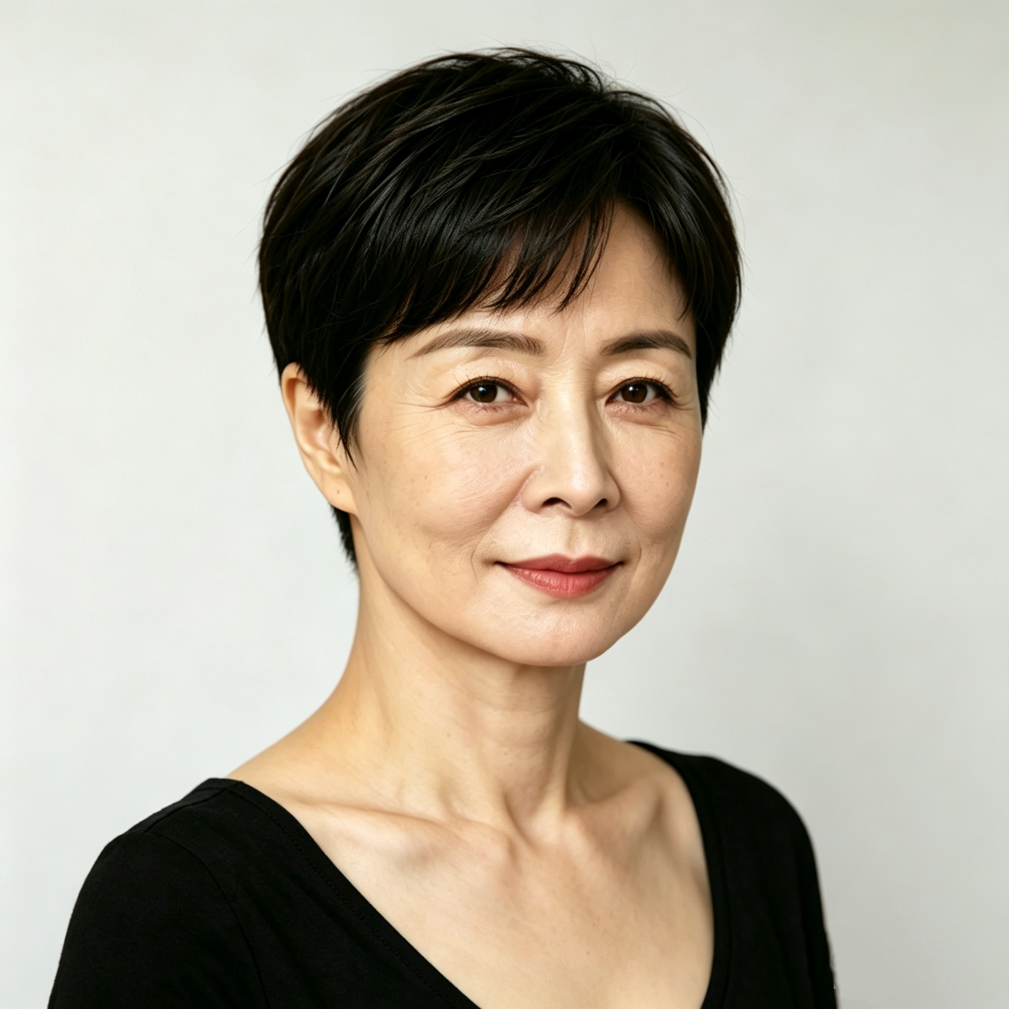 短直发中老年女士假发全真发斜刘海妈妈假发遮白发全头套手织头旋