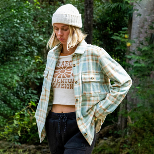 独特格纹 外套 澳洲出口原单 街头休闲单排扣衬衫 女 秋冬新款