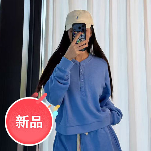 【数量有限】澳洲出口原单R家 春装新款 毛圈纯棉单排扣卫衣 女