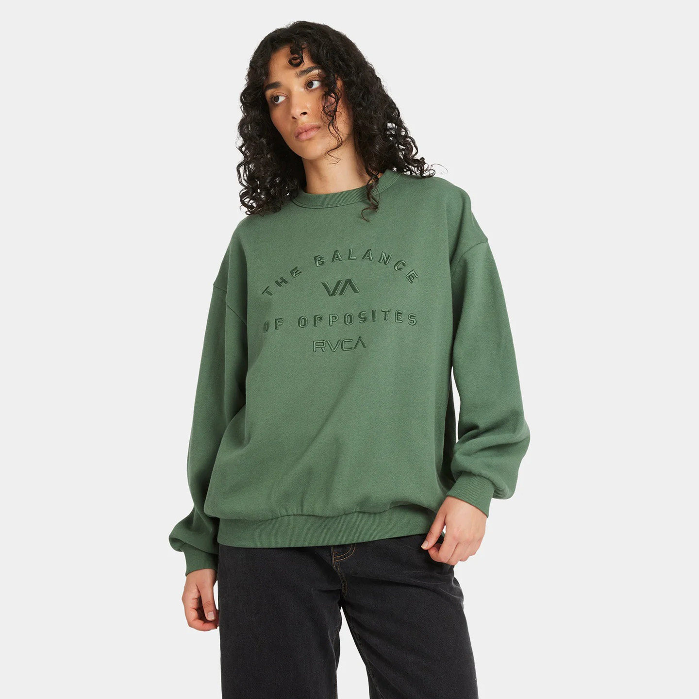 【立体刺绣】美国出口原单 春冬新款 纯色圆领字母套头卫衣 女