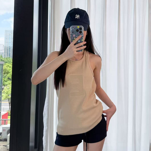 【重磅华夫格】美国出口原单 夏装新款 街头风简约纯色百搭背心女