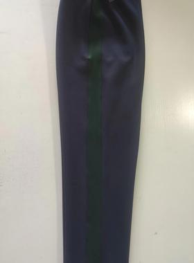 可定做中小学生男女校裤直筒长裤3厘米深绿色条纹松紧腰有兜藏蓝