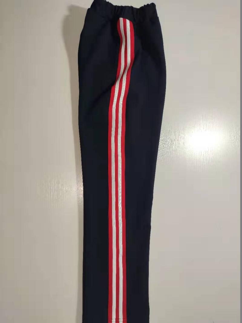 学生男女校裤红色白色直筒裤全棉