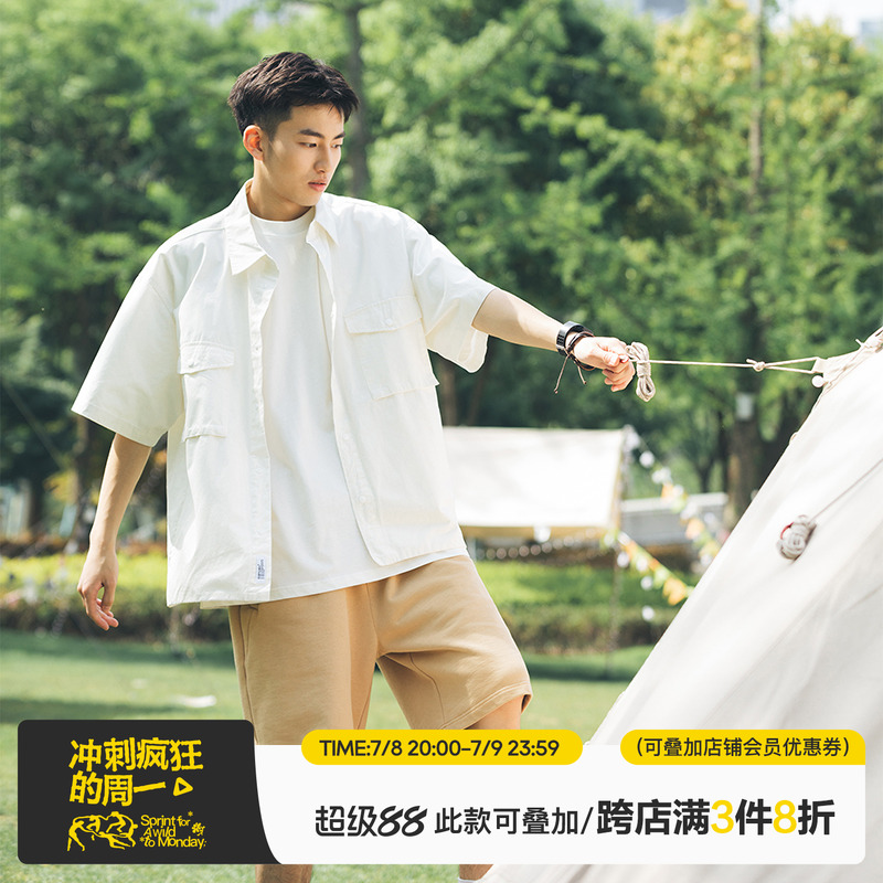 cityboy日系工装短袖衬衫