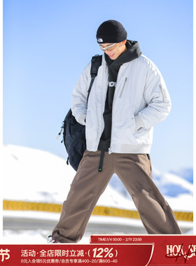 吕小虎美式潮牌MA1空军棉衣 男士冬季棒球领棉衣飞行员棉夹克外套