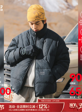 吕小虎ACTUP 2025冬季蜡染渐变羽绒服男士90白鸭绒外套潮流羽绒衣