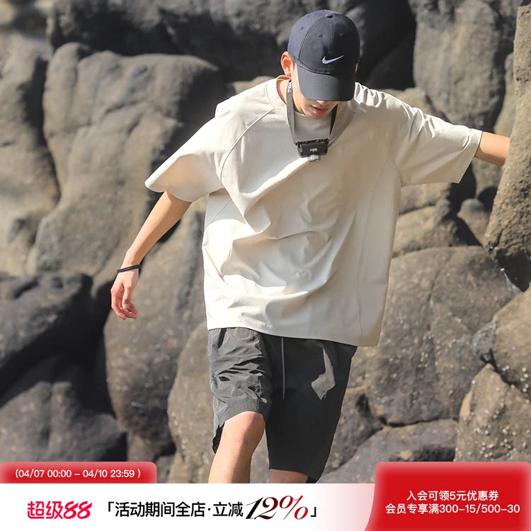 吕小虎夏季夜跑反光条短袖上衣男青少年轻薄半袖透气速干凉感T恤