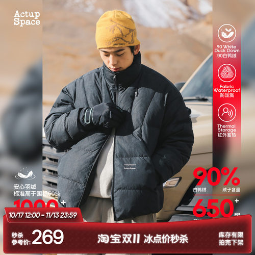 吕小虎90白鸭绒蜡染渐变羽绒服