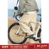 吕小虎重磅卫裤 潮 青少年松紧腰针织运动裤 男士 春秋宽松直筒休闲裤