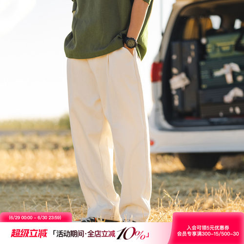 吕小虎白色高级休闲长裤男工装裤