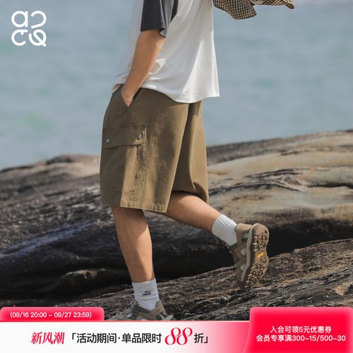 ACTUP夏季卡其工装五分短裤男