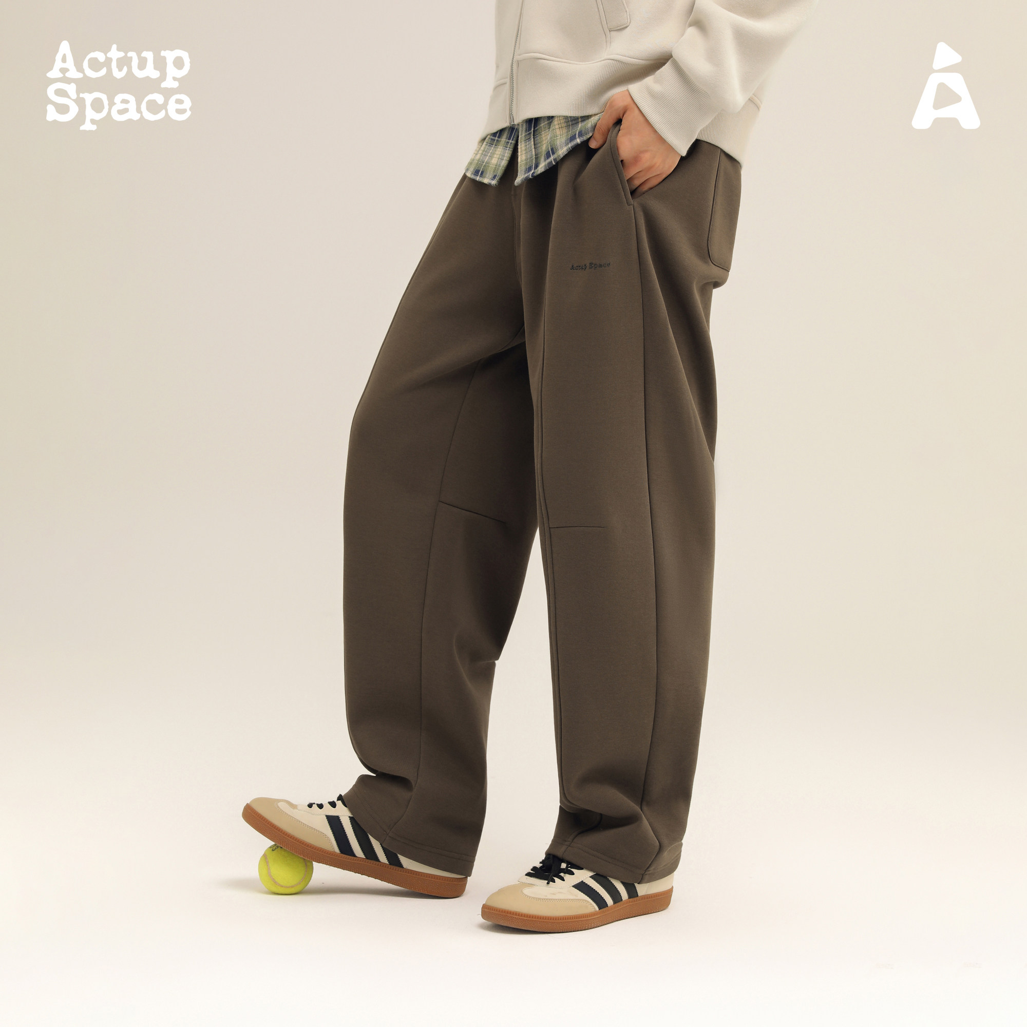 吕小虎ACTUP 秋冬季加绒加厚卫裤男士潮流直筒裤子男生休闲运动裤,男装,卫裤,淘宝优惠券,粉丝福利购,淘宝优惠卷