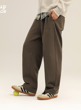 吕小虎ACTUP 秋冬季加绒加厚卫裤男士潮流直筒裤子男生休闲运动裤