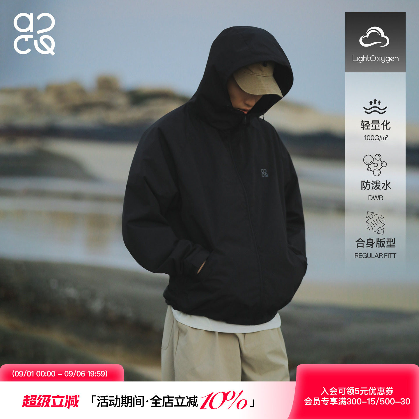 吕小虎ACTUP防泼水连帽冲锋衣男图片
