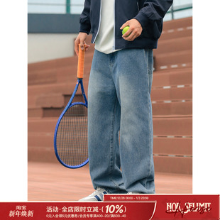 潮牌直筒裤 吕小虎ACTUP 宽松休闲长裤 男秋季 子 复古水洗马骝牛仔裤