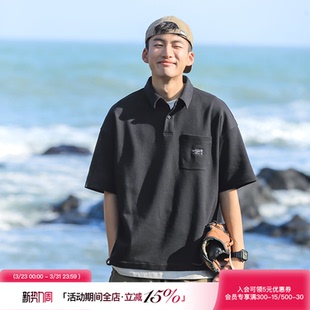 休闲翻领短袖 吕小虎日系复古假两件POLO衫 男士 新款 T恤潮 2026夏季