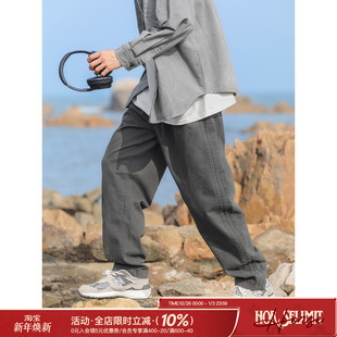 长裤 潮流感宽松直筒休闲裤 男士 新款 2025年春秋季 简约纯色抽绳薄款