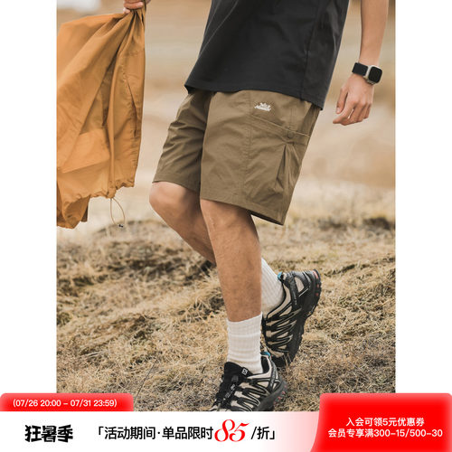 吕小虎新款刺绣大口袋工装短裤
