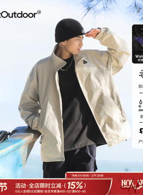 吕小虎户外立领教练夹克男士春季极简通勤休闲冲锋衣运动无帽外套