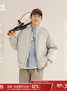 吕小虎ACTUP 美式棒球领棉衣夹克男士冬季棉服青少年夹棉上衣外套