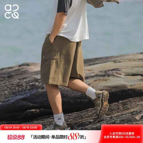 ACTUP夏季卡其工装五分短裤男