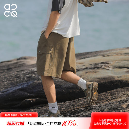 ACTUP夏季卡其工装五分短裤男