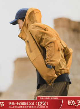 吕小虎ACTUP 2025夏季口袋刺绣轻薄连帽防晒服男透气皮肤衣外套潮