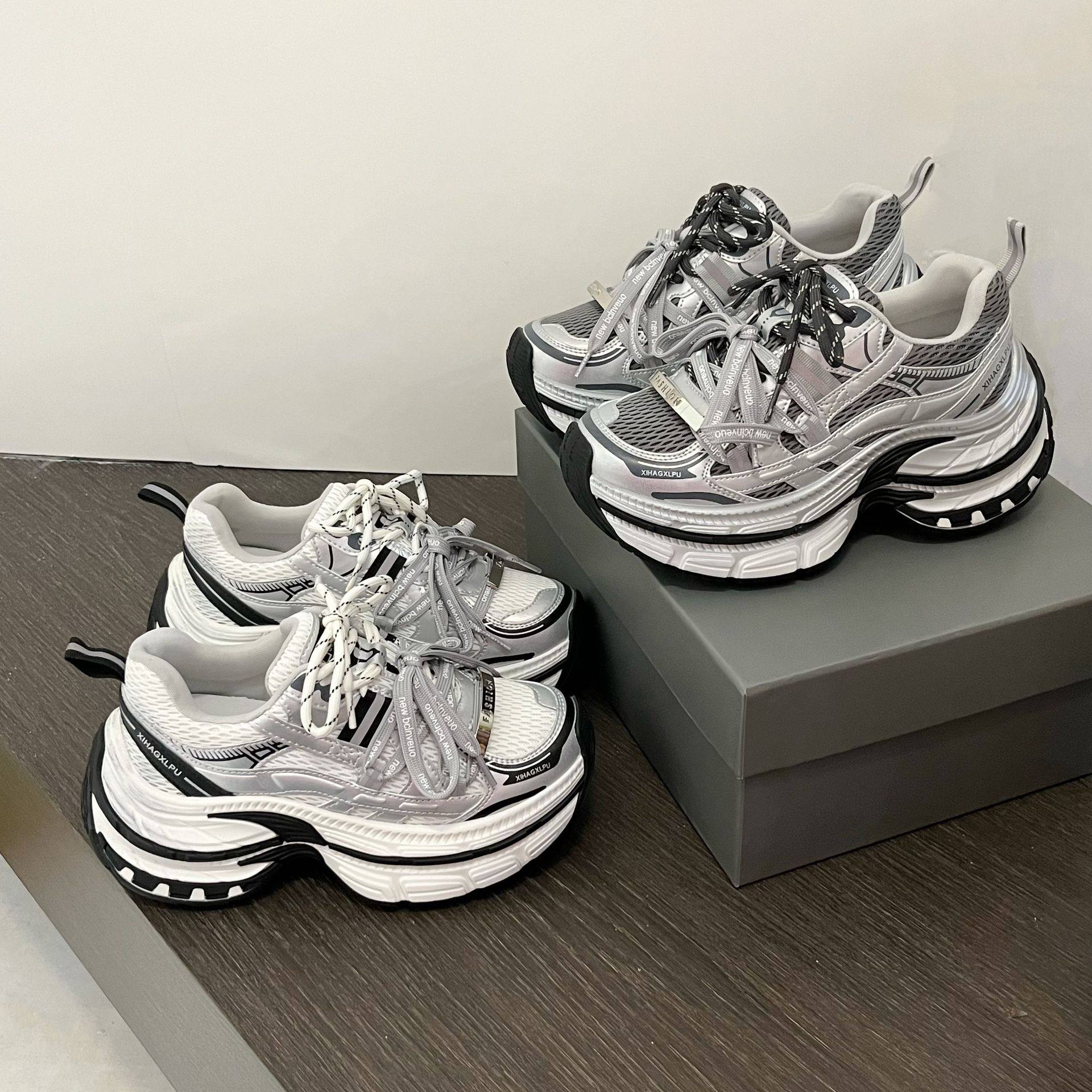 春季新款厚底老爹鞋女松糕小个子超高跟做旧擦色女,女鞋,老爹鞋,淘宝优惠券,粉丝福利购,淘宝优惠卷