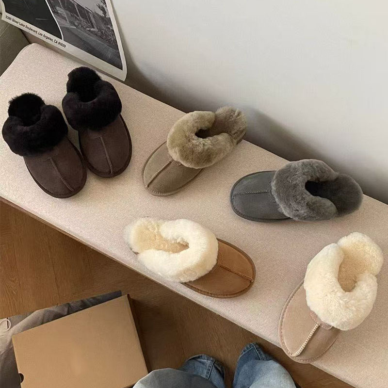 羊皮毛一体雪地靴新款星拖女包头居家鞋薄底懒人外穿棉拖