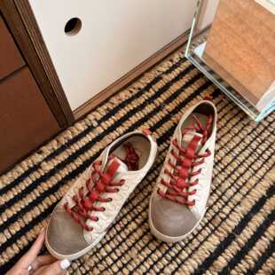 宝小姐德训鞋女2026春新款复古擦色做旧小脏鞋女休闲板鞋潮