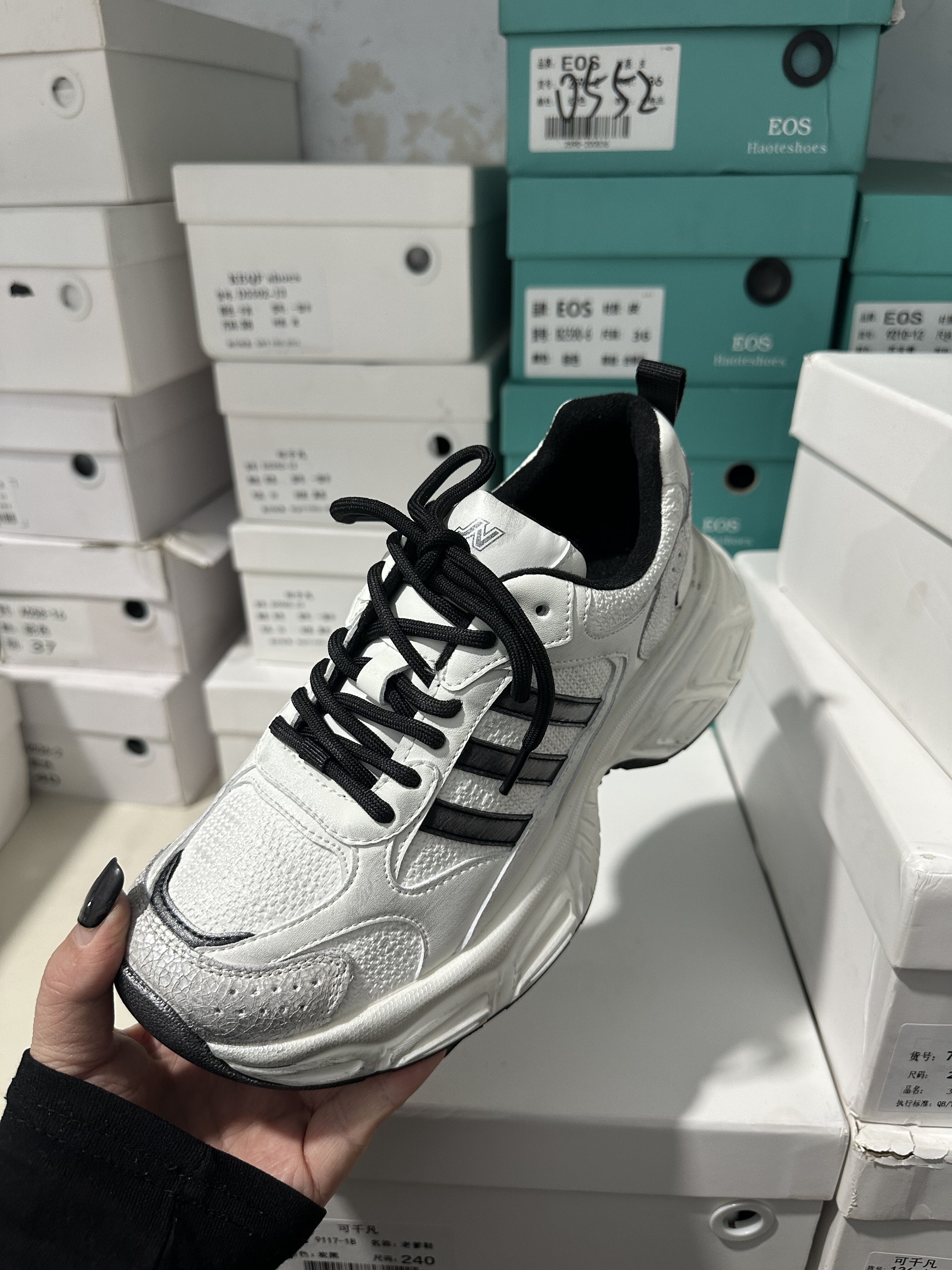 可千凡真皮加绒厚底增高老爹鞋女百搭休闲运动鞋舒适跑步鞋8005-6