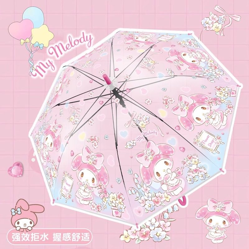 三丽鸥儿童雨伞女童美乐蒂自动卡位透明学生上学专用幼儿园长柄伞,婴童用品,儿童雨伞/防晒伞,淘宝优惠券,粉丝福利购,淘宝优惠卷