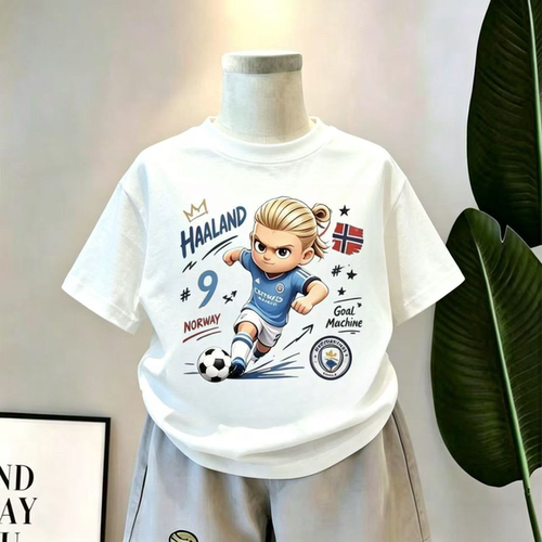 男童夏季纯棉梅西C罗短袖T恤