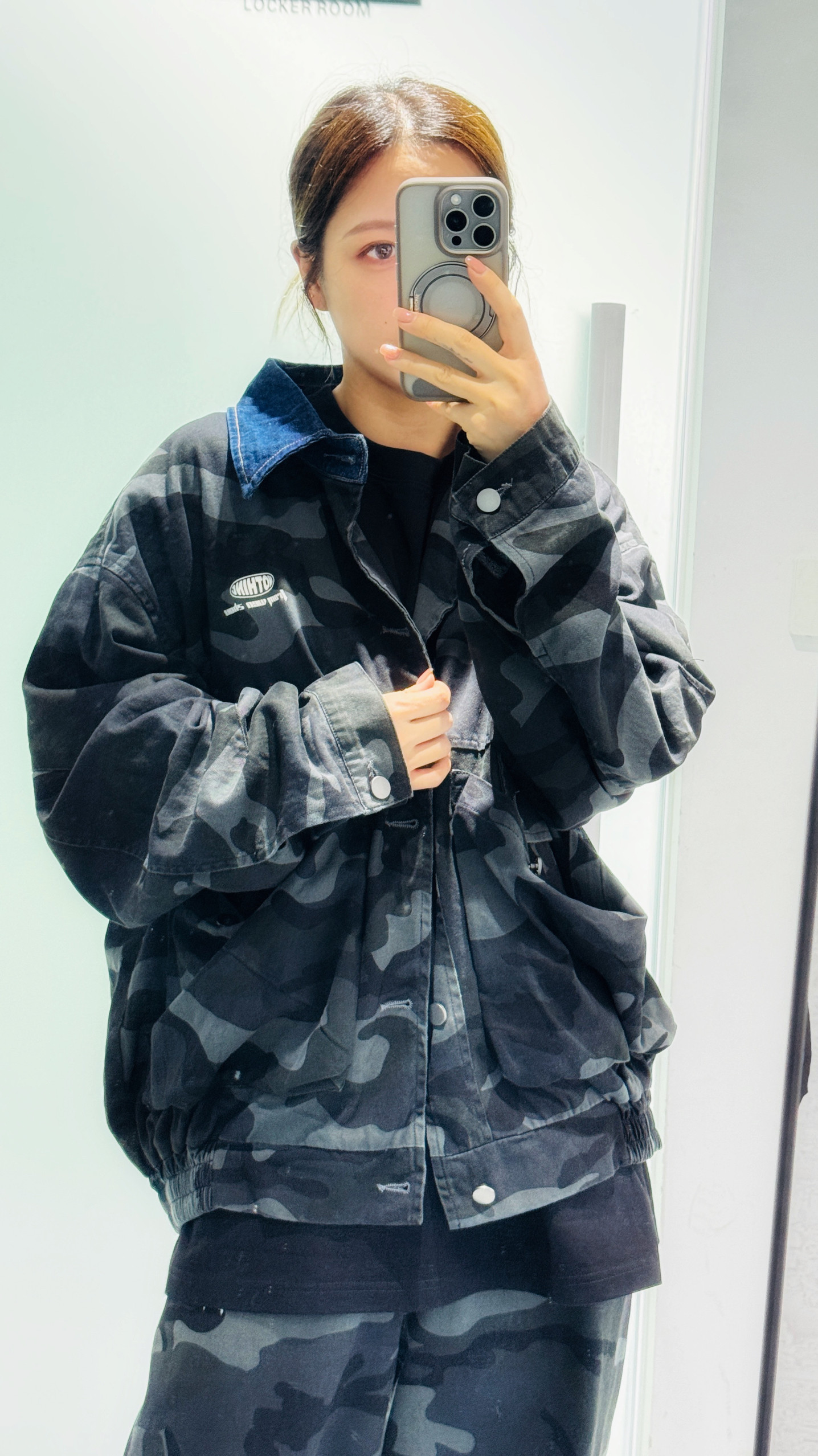 NOTHING街舞迷彩工装牛仔夹克