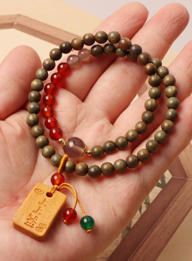 厂家绿檀木diy上上款手链装饰品念珠规格0.6男女民族风佛珠