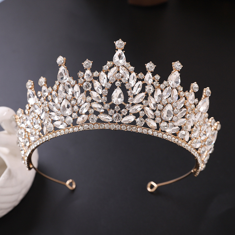 热销婚庆水晶头饰发箍巴洛克多色款水钻新娘皇冠现货