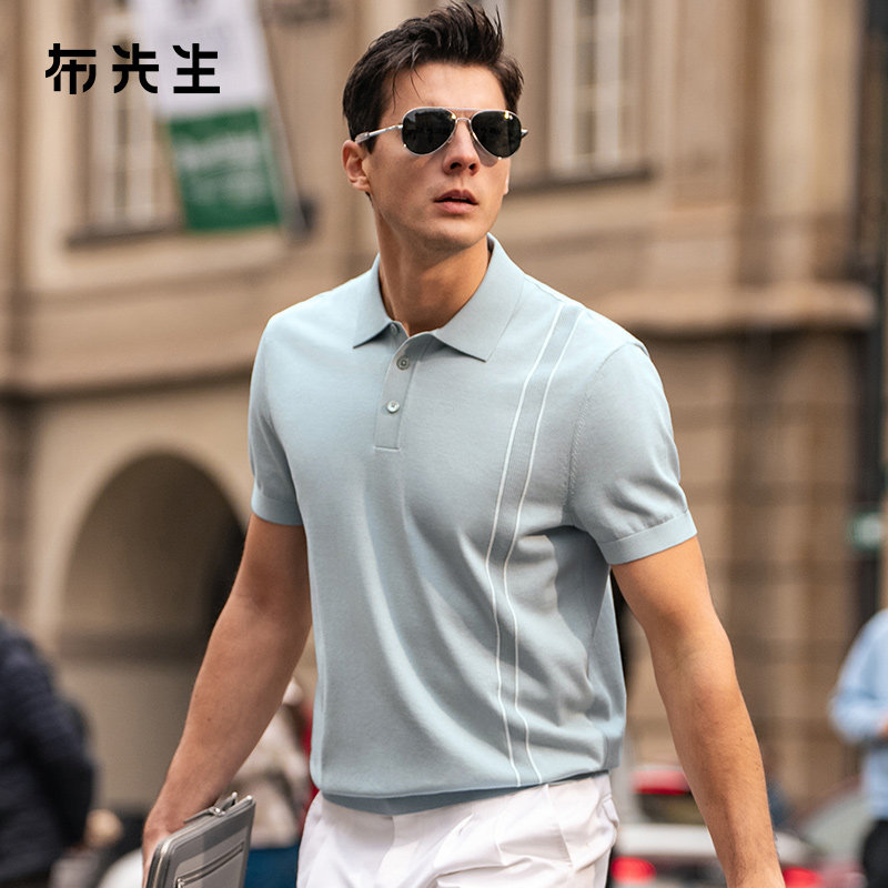 MrBu布先生拼线撞色设计POLOT恤夏柔软舒适透气男短袖AT16012