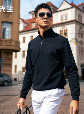 MrBu布先生半拉链立领加厚保暖T恤2025秋冬上新运动上衣男BT16876