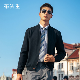 MrBu布先生棒球领夹克羊毛开衫秋冬款暗门襟口袋保暖外套BT15366